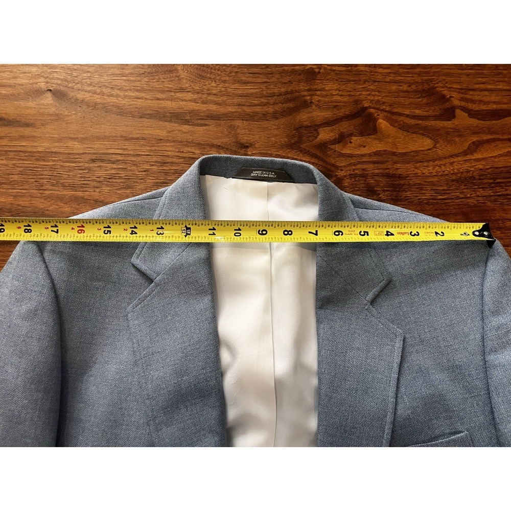 Haggar Men's Sport Coat Blazer Blue 42 Long USA Made Two Button Jacket NWT - Picture 9 of 11